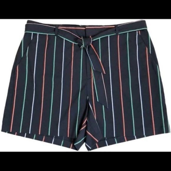 Banana Republic Navy belted striped shorts 18 - Picture 1 of 10